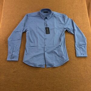 Tailored Athlete Mens XXL Blue Muscle Fit Performance Button Down Shirt NWT